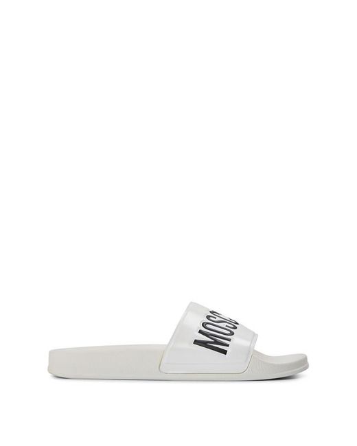 Moschino White Slider Slippers for men