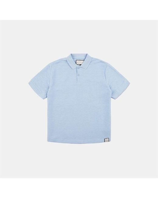 PREVU Blue Ottoman Short Sleeve Polo Shirt for men