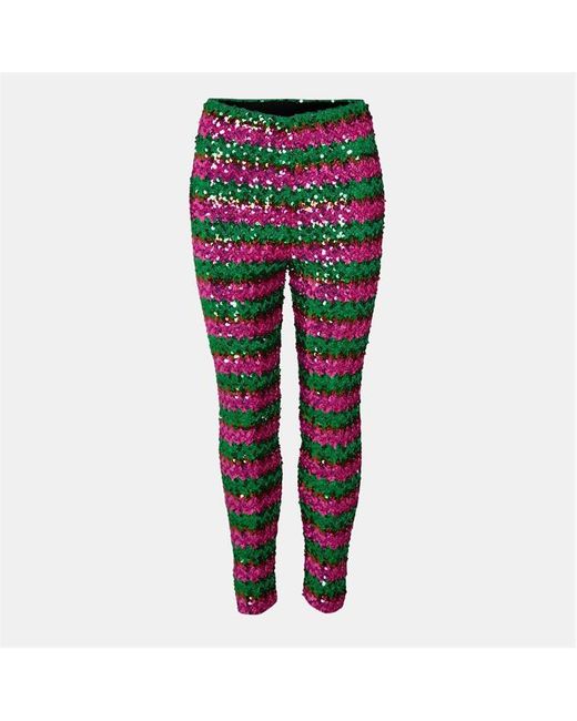 Gucci Green Sequin Slim Fit Trousers