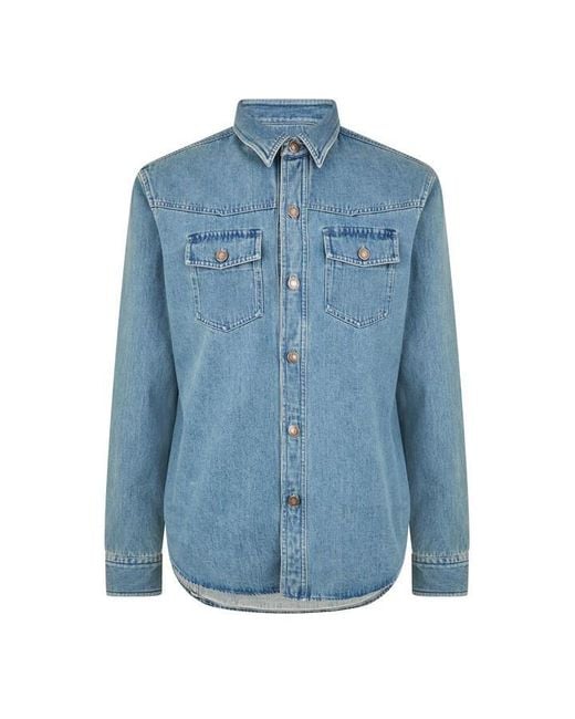 Tom Ford Blue Denim Long Sleeve Overshirt for men