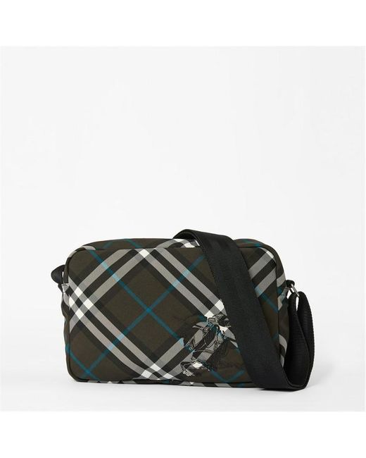 Burberry Black Check Crossbody Bag for men