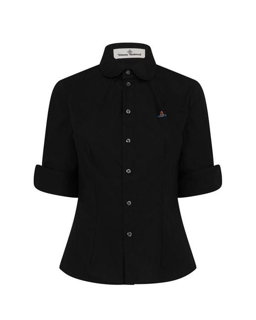 Vivienne Westwood Black Logo Cotton Short Sleeve Toulouse Shirt