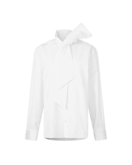 Saint Laurent White Long Sleeve Plain Shirt