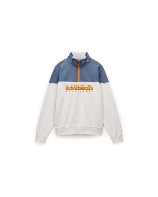 Napapijri Blue 1/4 Zip Fleece for men