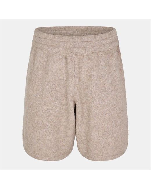 Cole Buxton Natural Knitted Shorts, Fabric for men