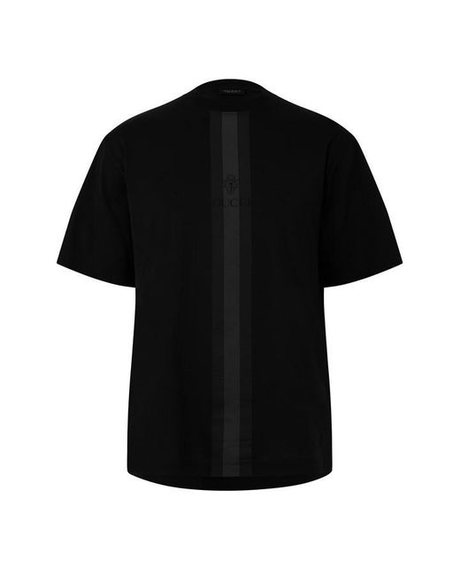 Gucci Black Tonal Web Tee Sn64 for men