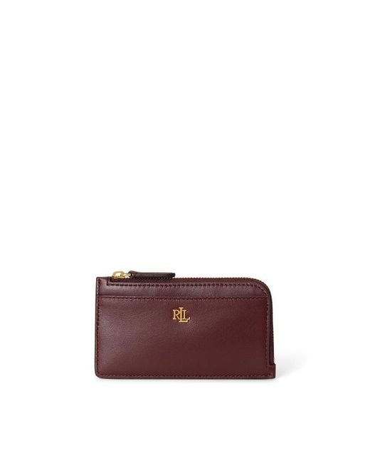 Ralph Lauren Purple Zip Card Case Around Purse