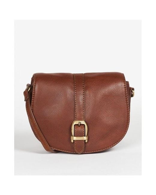 Barbour Brown Laire Leather Saddle Bag