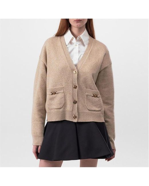 Versace Natural Cashmere Knit Cardigan