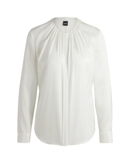 Boss White Banorah Long Sleeve Long Blouse