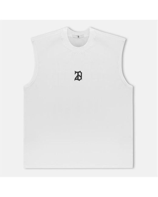 28 CLUB White Mesh Performance Gym Vest for men
