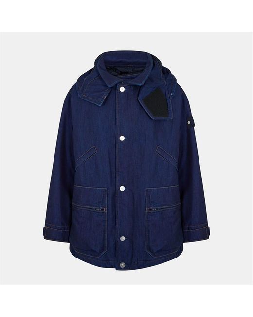 Stone Island Blue Denim Research Short Parka for men