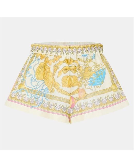 Versace Metallic Adjustable Drawstring Beach Shorts