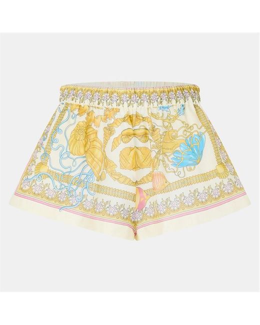 Versace Metallic Adjustable Drawstring Beach Shorts