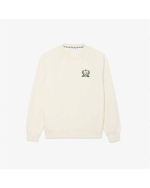 Lacoste White Crest Sweatshirt for men