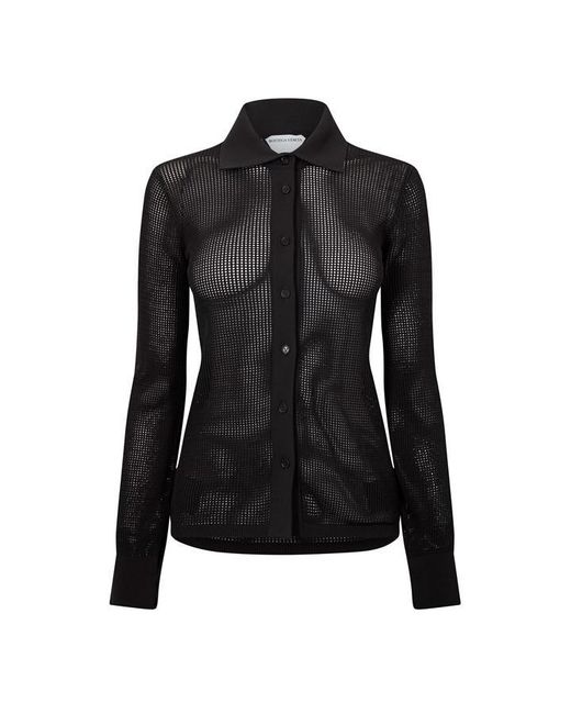 Bottega Veneta Black Geometric Pattern Cardigan