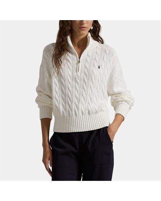 Polo Ralph Lauren White Polo Quarter Pullover