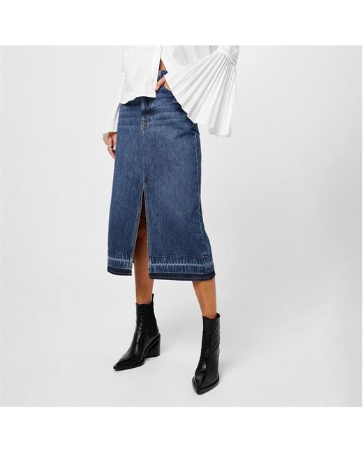 Jonathan Simkhai Blue Della Denim Skirt