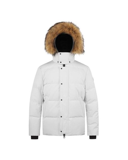 ARCTIC ARMY White Muskox Waterproof Baffle Stitching Detachable Hood Parka for men
