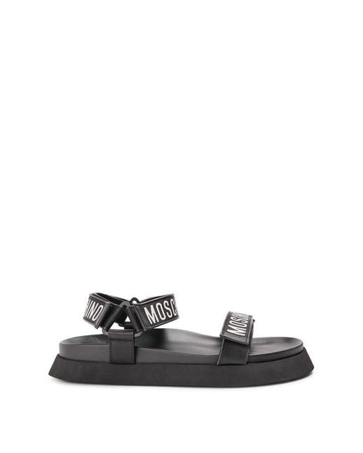 Moschino Black Flat Sandals for men