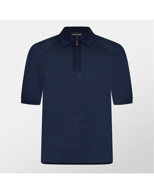 Emporio Armani Blue Short Sleeve Polo Shirt for men