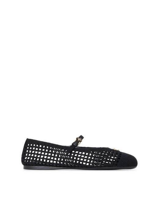 Loewe Black Petal Brush Sandals 40