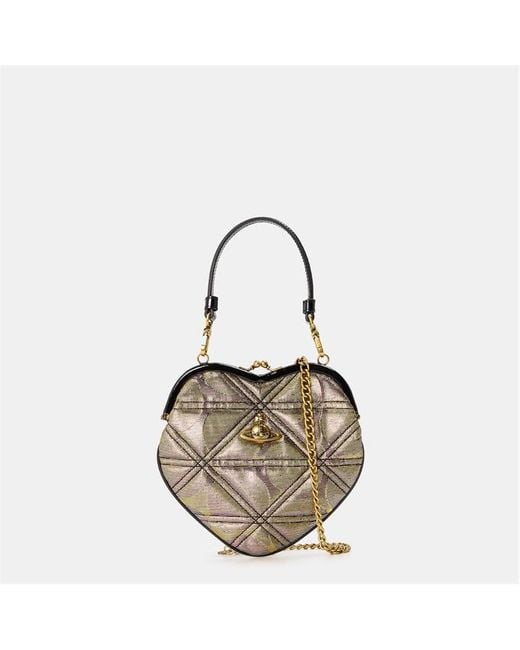 Vivienne Westwood Metallic Viv Belle Heart Purse Shoulder Bag