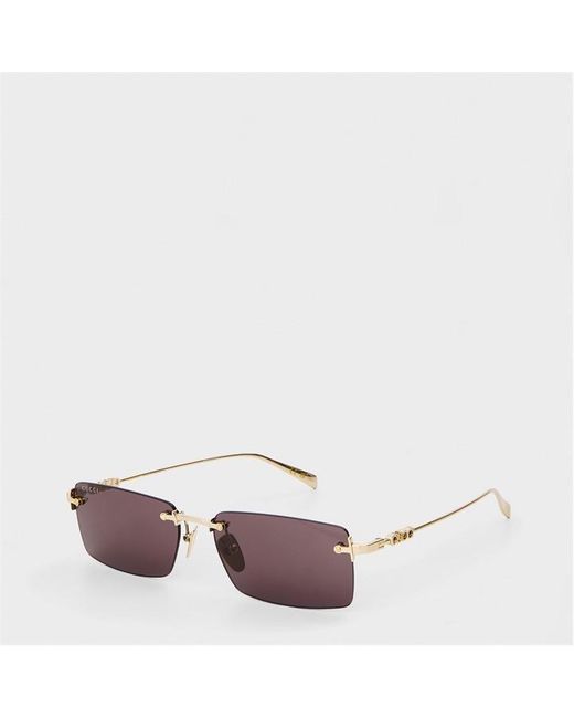 Gucci White Rectangle Sunglasses