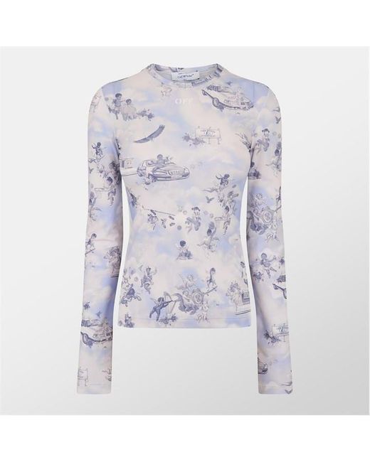 Off-White c/o Virgil Abloh Blue Fresco Slim Fit Crew Neck Sweatshirt