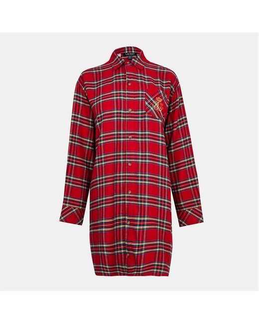 Ralph Lauren Red Button-Through Relaxed Fit Nightshirt