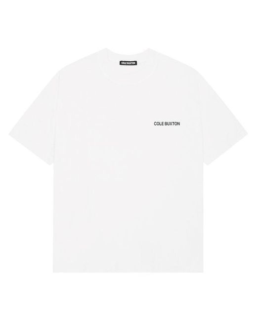 Cole Buxton White Logo Cotton Sportswear T-Shirt for men