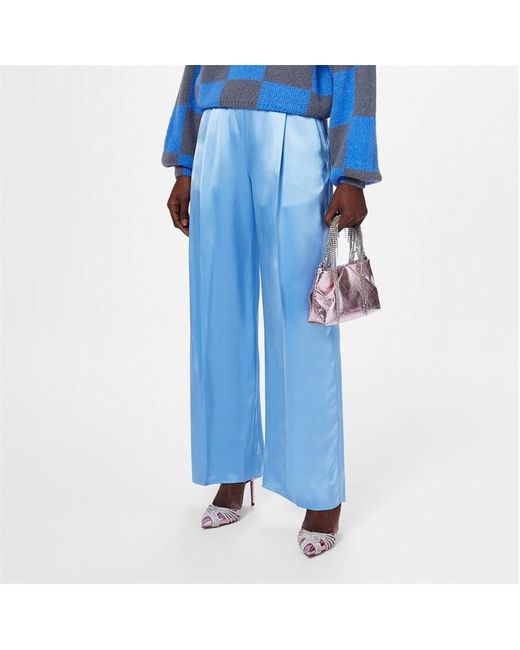 Stine Goya Blue Ciara Satin Relaxed Trousers