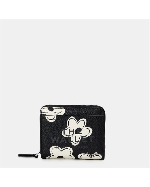 Marc Jacobs Black Daisy Cmpc Zip Around Purse