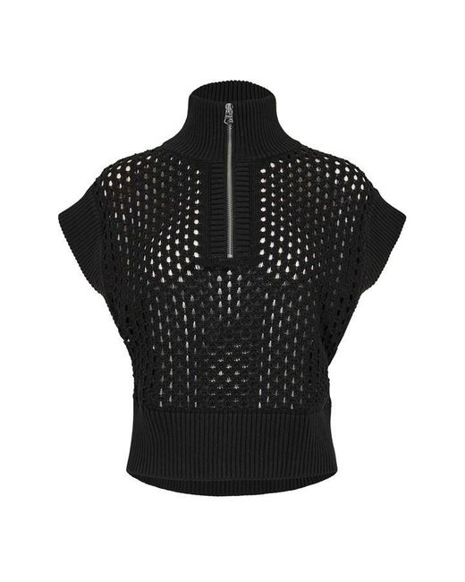 Varley Black Knitted Top