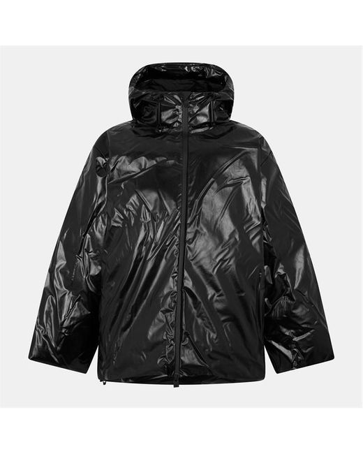 Rains Black Sibu Vision Waterproof Insulated Rain Anorak for men