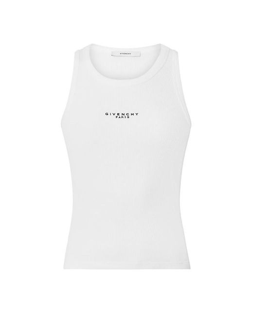 Givenchy White Giv Tank Top Ld64