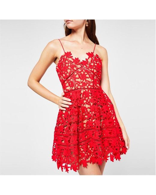 Self-Portrait Red Azalea Mini Dress