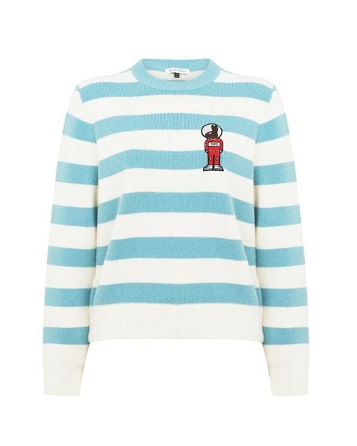 Bella Freud Blue Mythical Bunny Stripe Jumper