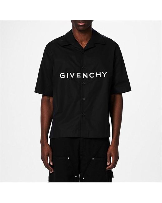 Givenchy Black Giv Logo Ss Shirt Sn42 for men