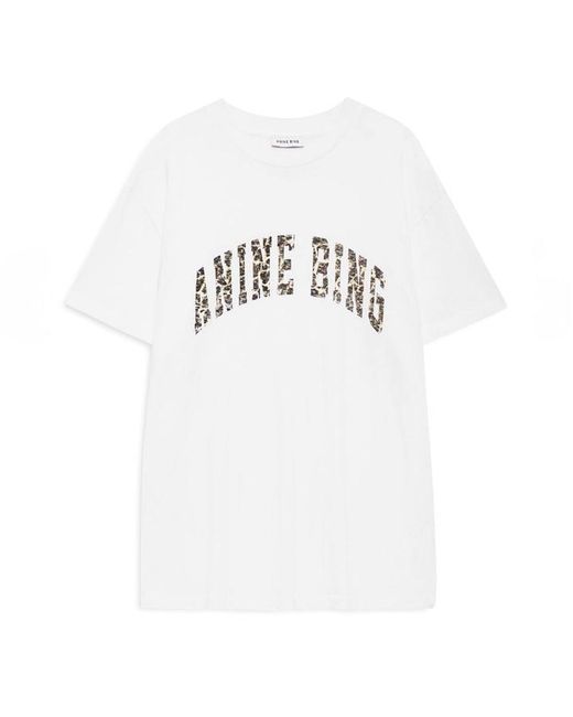Anine Bing White Walker Leopard Print T-Shirt
