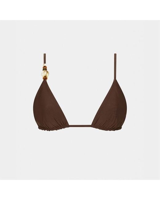 Sir. The Label Brown Jeanne Beaded String Triangle Top
