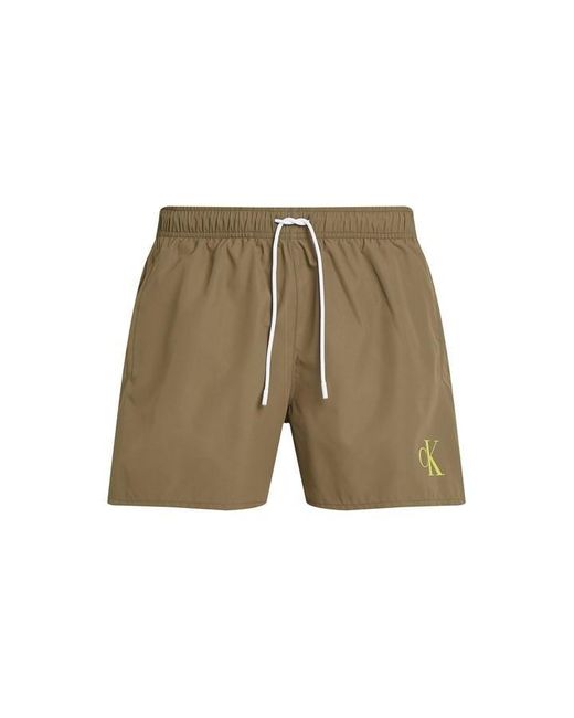 Calvin Klein Green Medium Drawstring Quick-Drying Mid-Length Swim Shorts for men