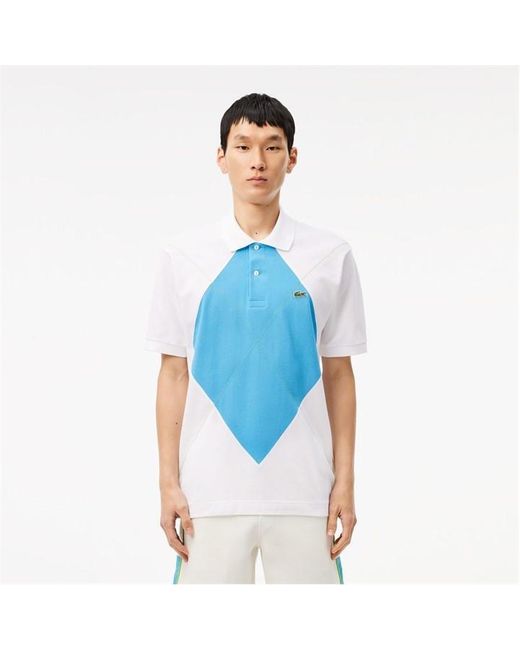Lacoste Blue Classic Fit L.12.12 Argyle Polo Shirt for men