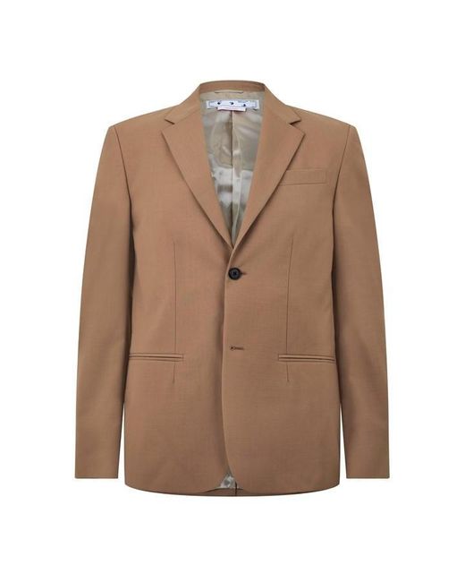 Off-White c/o Virgil Abloh Brown Double Breasted Drill Relaxed Blazer for men