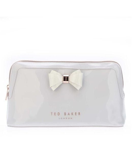 Ted Baker White Glossy Bow Wash Bag
