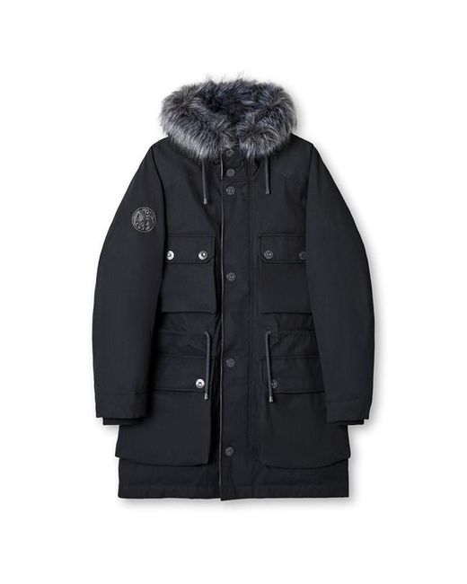 Pretty Green Black Watson Parka Utility Jacket for men