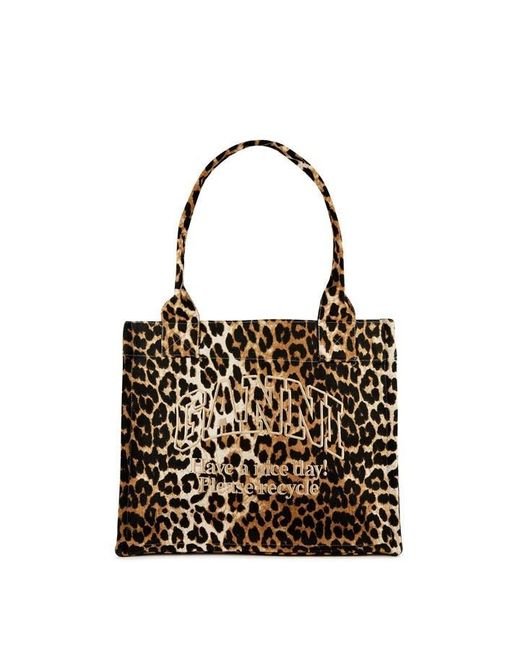 Ganni Black Large Canvas Tote Bag