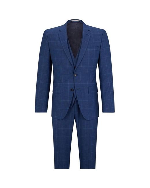 Boss Blue Classic Structured Suit for men