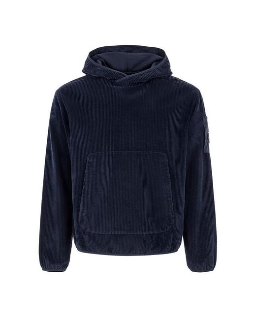 C P Company Blue Over-The-Head Hoodie for men