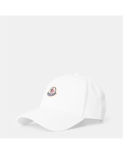 Moncler White Baseball Cap for men